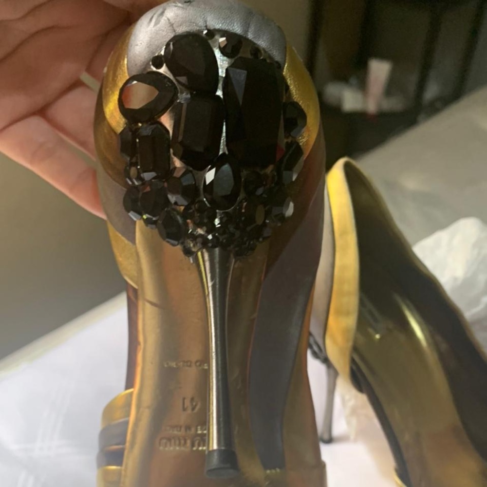 Swarovski crystal Miu Miu jeweled heels